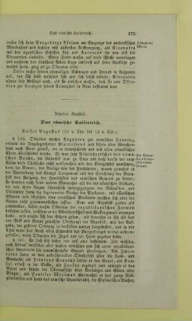 Zehntes Kapitel. Das römische Kaiserreich