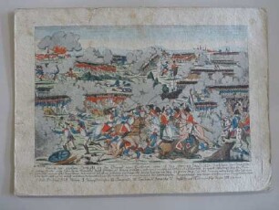 Guckkastenbild mit Ansicht der großen Schlacht in der Gegend von Carleroi, vom 16. bis zum 19. Juni 185