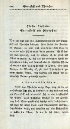 Fünfter Abschnitt. Sauerstoff mit Phosphor