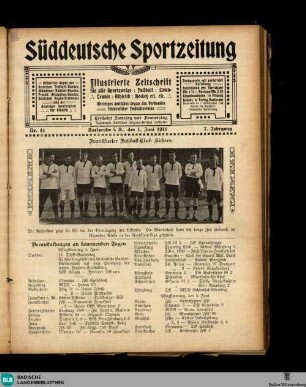 Süddeutsche Sportzeitung : Illustrierte Zeitschrift für Fussball, Leicht-Athletik, Tennis, Hockey, Cricket etc.