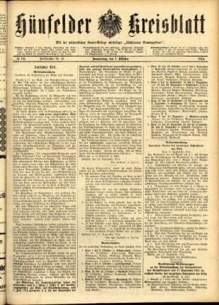 Ausgabe vom Donnerstag, den 01. Oktober 1914.