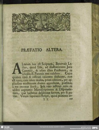 Praefatio Altera