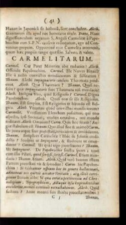 Carmelitarum.
