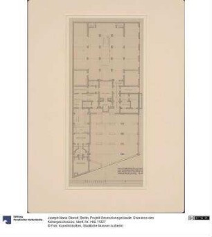 Berlin, Projekt Secessionsgebäude, Grundriss des Kellergeschosses