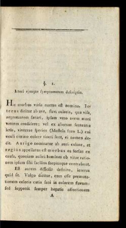 §. 1. Icteri ejusque symptomatum descriptio