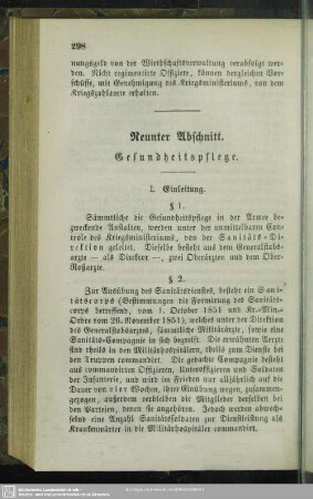 Neunter Abschnitt. Gesundheitspflege