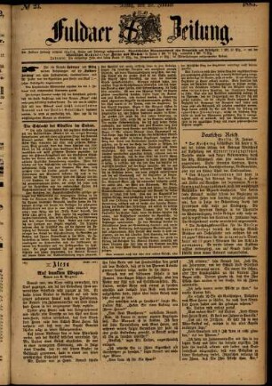 Ausgabe vom Donnerstag, den 29. Januar 1885.