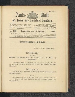 No. 303, 19. Dezember 1918