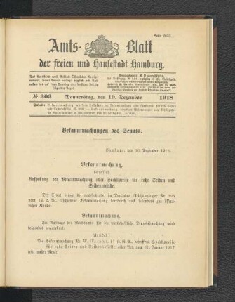 No. 303, 19. Dezember 1918