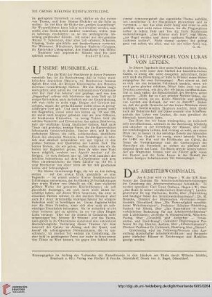 Till Eulenspiegel von Lukas von Leyden / Das Arbeiterwohnhaus