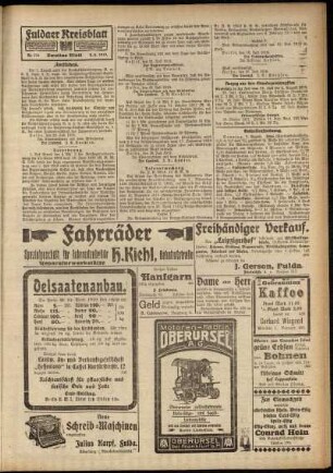 Zweite Ausgabe vom Samstag, den 02. August 1919.