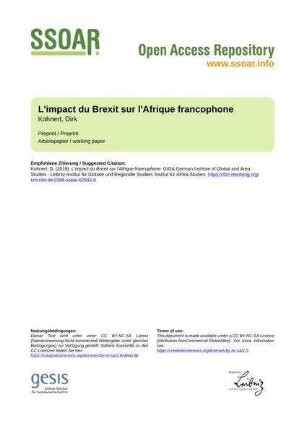 L'impact du Brexit sur l'Afrique francophone