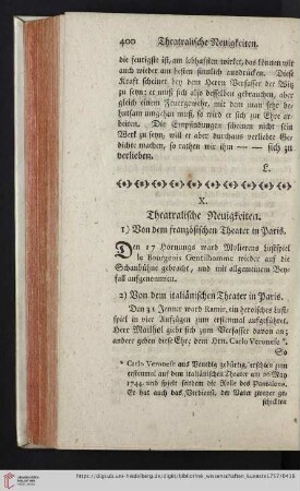 Theatralische Neuigkeiten