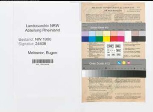 Entnazifizierung Eugen Meissner, geb. 19.05.1905 (Angestellter)
