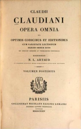 Claudii Claudiani opera omnia, 2,[1]