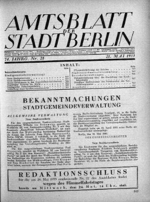 1933,21: Nr. 21, 21. Mai 1933