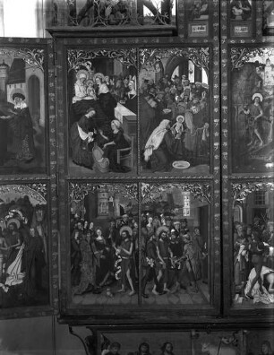 Altar in erster Öffnung — Szenen aus dem Leben Johannes des Täufers — Linker Innenflügel: Vier Szenen aus dem Leben des Heiligen