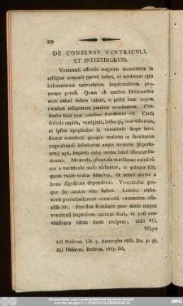 De Consensu Ventriculi, Et Intestinorum.
