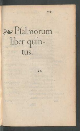 Psalmorum liber quintus.