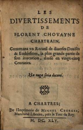 Les Divertissements de Florent Chouayne, Chartrain