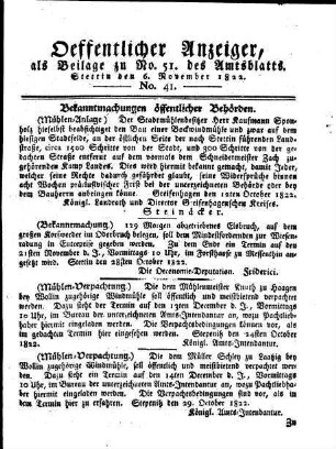 Amtsblatt der Preußischen Regierung in Stettin / Öffentlicher Anzeiger ; 1822,41
