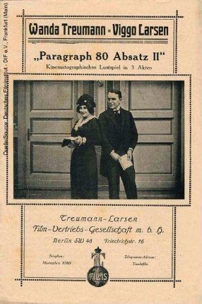 Filmprogramm von "Paragraph 80, Absatz II"