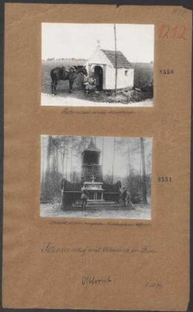 Andacht vor einer evangelischen Waldkapelle der Ostfront
