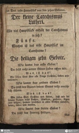 Der kleine Catechismus Lutheri