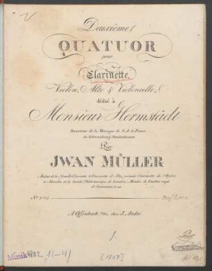 Deuxième Quatuor pour Clarinette, Violon, Alto & Violoncelle
