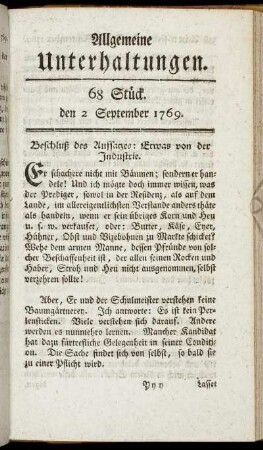 68 Stück. d. 2. September 1769.