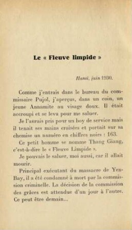 Le "Fleuve limpide"
