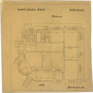 Billing, Hermann; Diedesheim - Neckarelz; Portland - Zementwerke - Direktoren Villa, Werkplan (Grundriss 1. OG)