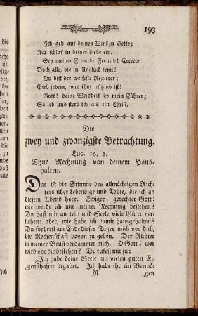 Die zwey und zwanzigste Betrachtung