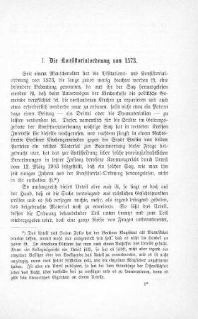 I. Die Konsistorialordnung von 1573