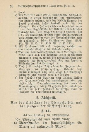 2. Abschnitt. Von der Erfüllung der Stempelpflicht und den Folgen der Nichterfüllung.