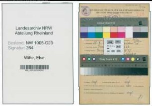 Entnazifizierung Else Witte , geb. 28.08.1900 (Schneiderin)