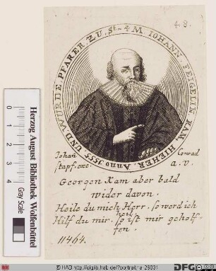 Bildnis Johann Feigel (Feigle, Feigelin, Feyhl)