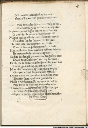 In Mahumetem perfidum Turcorum regem carmen (Walther, Initia 19566)