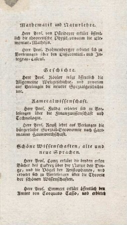 Schöne Wissenschaften, alte und neue Sprachen