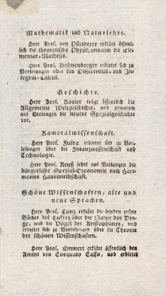 Schöne Wissenschaften, alte und neue Sprachen