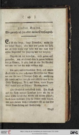 Fünftes Kapitel: Wo gerieth ich hin oder meine Empfängnis