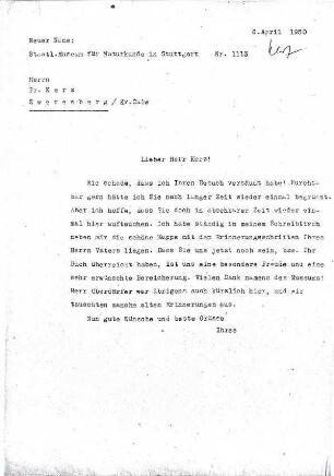Schreiben an Joseph Kerz