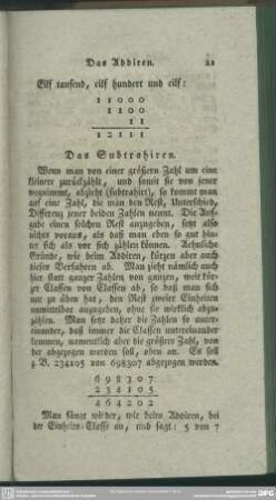 Das Subtrahiren