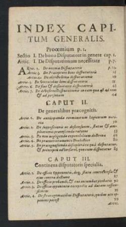 Index Capitum Generalis.