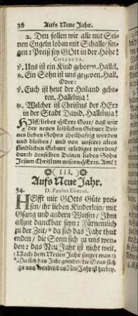 III. Aufs Neue Jahr.