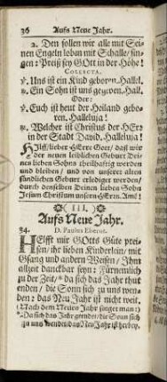 III. Aufs Neue Jahr.