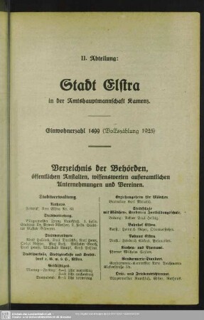 II. Abteilung: Stadt Elstra