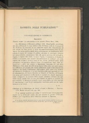 Rassegna Delle Pubblicazioni.