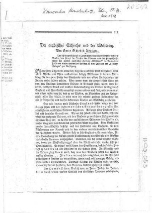 Die arabischen Scheichs und der Weltkrieg.