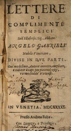 Lettere di complimenti semplici : divise in due parti
